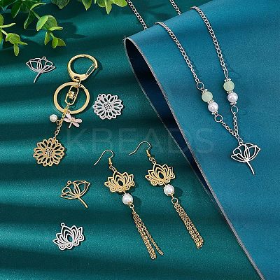 12Pcs 6 Style 304 Stainless Steel Pendants STAS-UN0038-83-1