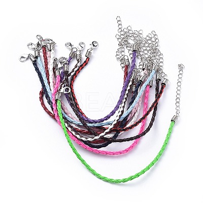 Trendy Braided Imitation Leather Bracelet Making BJEW-YW0001-09-1
