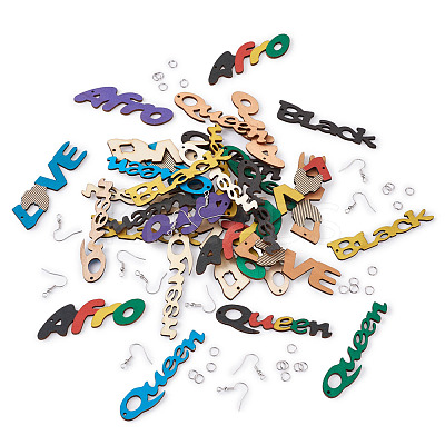 DIY Word Style Earring Making Kits DIY-TA0008-61-1