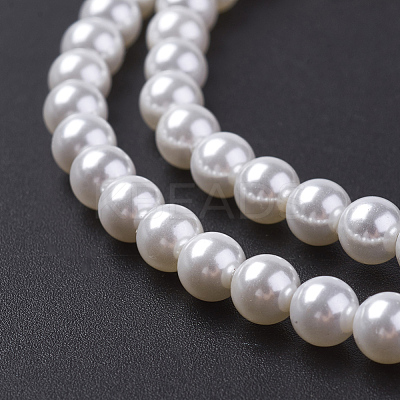 Shell Pearl Bead Strands BSHE-P023-3mm-1