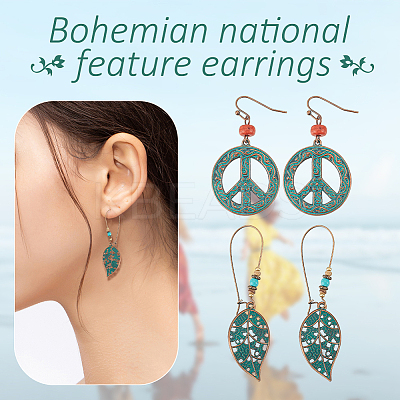 6 Pair 6 Style Bohemian Vintage Tassel Earrings Set EJEW-AN0003-71-1