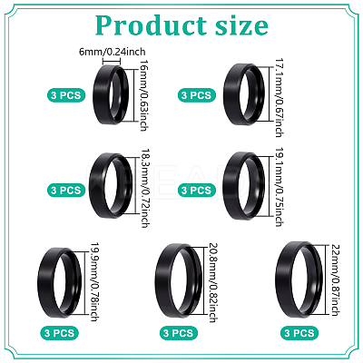 21Pcs 7 Styles Stainless Steel Finger Rings for Women RJEW-NB0001-05EB-1