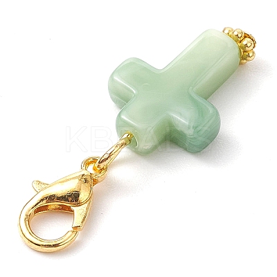 35Pcs 7 Colors Cross Acrylic Pendant Decorations HJEW-JM02775-1