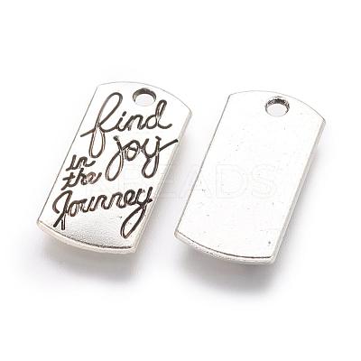 Tibetan Style Alloy Rectangle Pendants TIBEP-Q043-049-RS-1