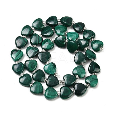 Natural Malachite Beads Strands G-L630-B01-10x10mm-1