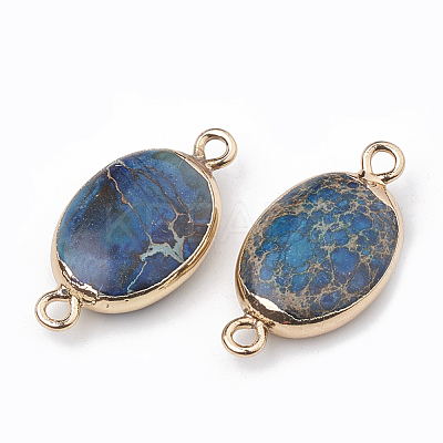 Electroplate Natural Regalite/Imperial Jasper/Sea Sediment Jasper Links connectors X-G-S329-017A-1