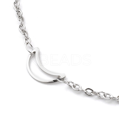 Tarnish Resistant 304 Stainless Steel Cable Chain Anklets AJEW-H104-05P-1