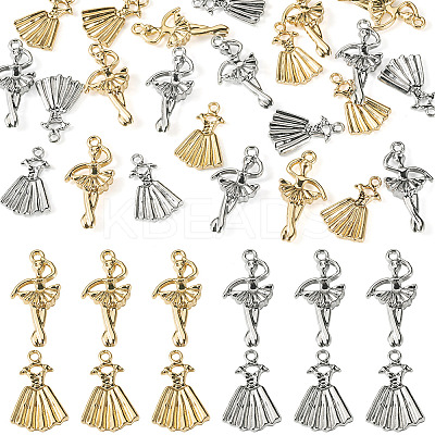 24Pcs 4 Styles Rack Plating Alloy Pendants FIND-TA0010-59-1