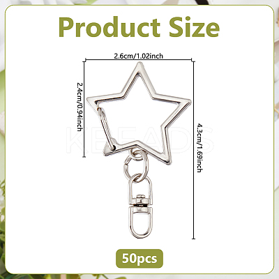 50Pcs Alloy & Iron Swivel Clasps Lanyard Snap Hook FIND-DC0008-06-1