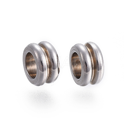 Non-Tarnish 304 Stainless Steel Grooved Beads A-STAS-I117-16A-P-1