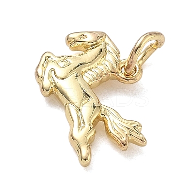 Brass Horse Charms KK-K368-58G-1