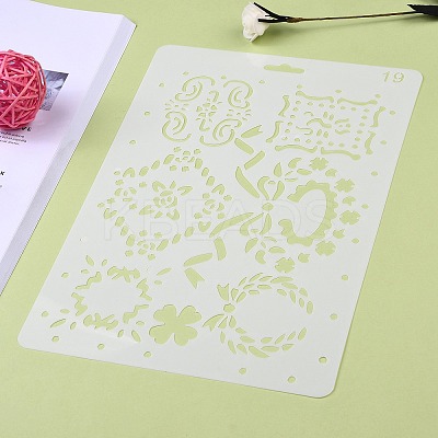 Plastic Reusable Drawing Painting Stencils Templates DIY-F018-B19-1