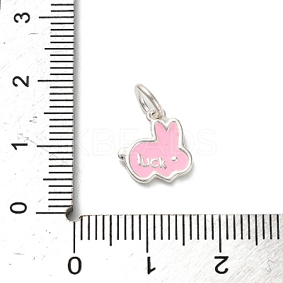 925 Sterling Silver Pink Enamel Pendants STER-C014-01B-S-1