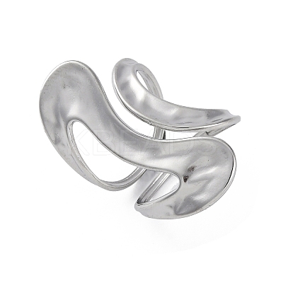 304 Stainless Steel Open Cuff Rings for Women RJEW-F174-08P-1