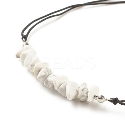 Synthetic Howlite Chips Braided Bead Bracelet BJEW-JB08019-13-1