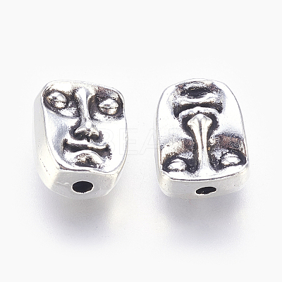 Tibetan Style Alloy Human Face Beads LS-TIBEP-GC184-AS-NR-1