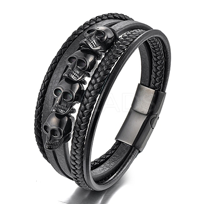 Imitation Leather Multi-strand Bracelets PW-WGE2E99-01-1