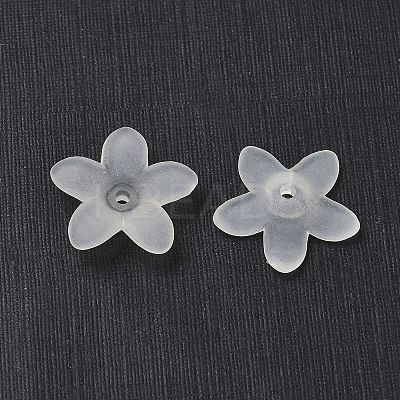 Frosted Acrylic Flower Beads PAB1936Y-10-1
