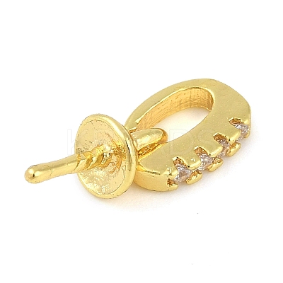 Brass Micro Pave Clear Cubic Zirconia Peg Bails Pendants LS-KK-L219-02G-1