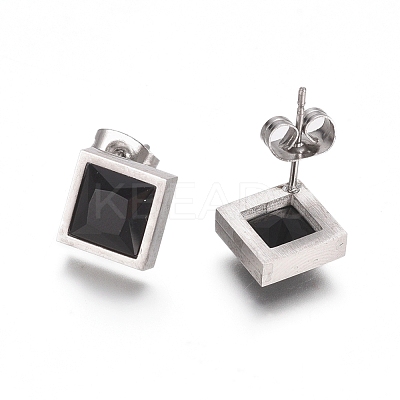 Cubic Zirconia Stud Earrings EJEW-G267-02P-1