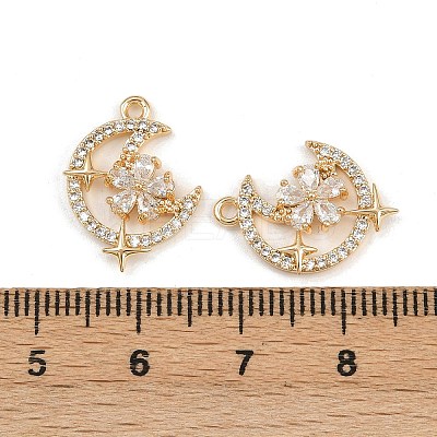 Brass Micro Pave Cubic Zirconia Pendants KK-K407-24G-1