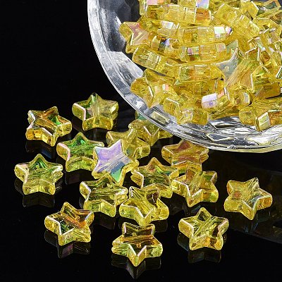 Eco-Friendly Transparent Acrylic Beads TACR-YW0001-01C-1