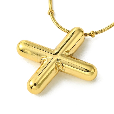 Ion Plating(IP) Initial Letter 304 Stainless Steel Pendant Necklace NJEW-R265-05G-X-1