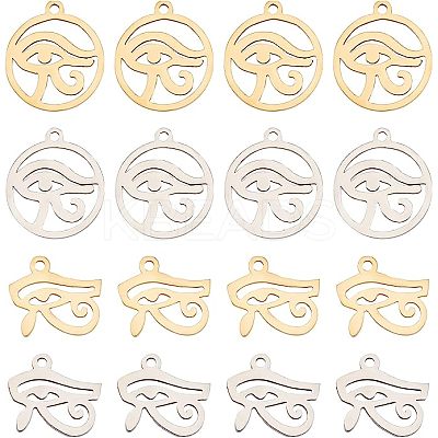 24Pcs 2 Style 201 Stainless Steel Pendants STAS-SC0003-58-1