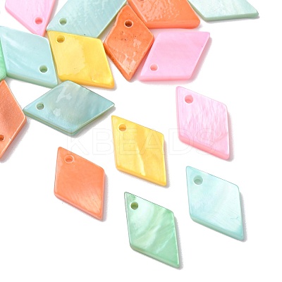 24Pcs 5 Styles Spray Painted Natural Freshwater Shell Pendants BSHE-FS0001-14-1