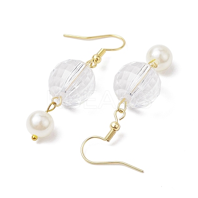 Acrylic Faceted Round Dangle Earrings EJEW-JE05833-1