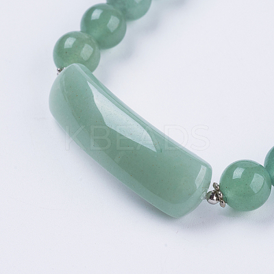 Natural Green Aventurine Stretch Bracelets BJEW-F308-34A-1