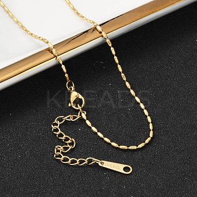 Ion Plating(IP) 304 Stainless Steel Oval Ball Chain Necklace for Men Women NJEW-M200-09G-1
