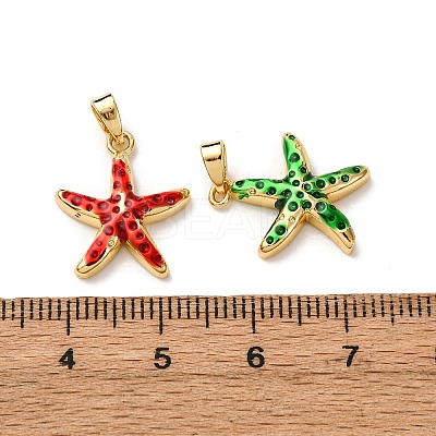 Brass Enamel Pendants KK-K305-02G-1