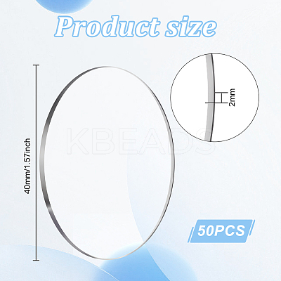50Pcs Acrylic Flat Round Action Figure Display Bases KY-FG0001-12-1