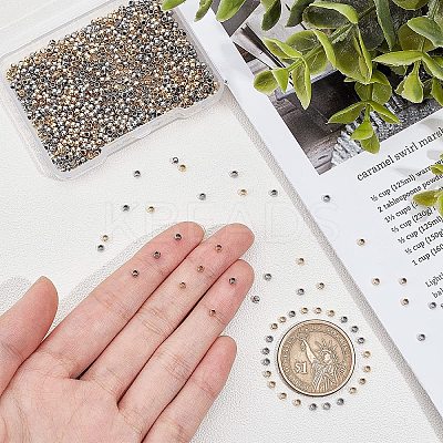 1000Pcs 2 Colors 304 Stainless Steel Spacer Beads STAS-UN0025-49-1