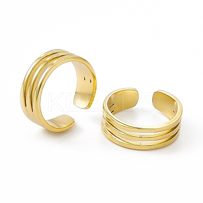 Ion Plating(IP) 304 Stainless Steel Cuff Ring for Women RJEW-C060-34G-1