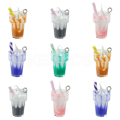 10Pcs Resin Pendants CRES-YW0002-45-1