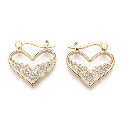 Rack Plating Brass Micro Pave Clear Cubic Zirconia Hoop Earrings EJEW-M223-02G-1
