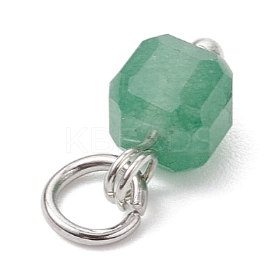 100Pcs 10 Styles Natural Stone Faceted Cube Charms PALLOY-JF04520-01-1