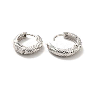 Long-Lasting Plated Brass Hoop Earrings EJEW-K093-13P-1