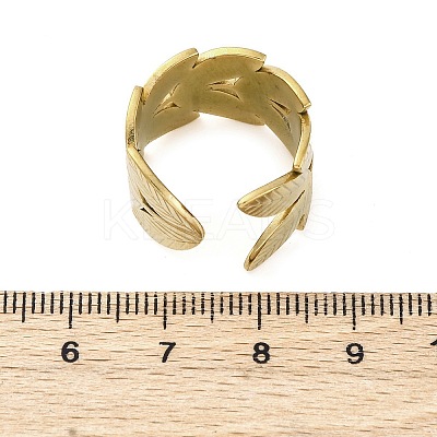304 Stainless Steel Open Cuff Ring for Women RJEW-Z083-02G-02-1
