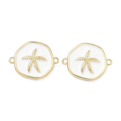 Ocean Brass Enamel Connector Charms KK-C251-05G-01C-1