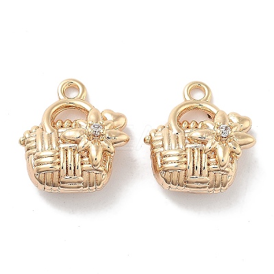 Brass Micro Pave Cubic Zirconia Pendants KK-M102-44G-1