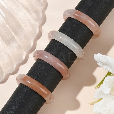 Natural Xinjiang Golden Silk Jade Finger Rings for Women RJEW-G360-01B-1