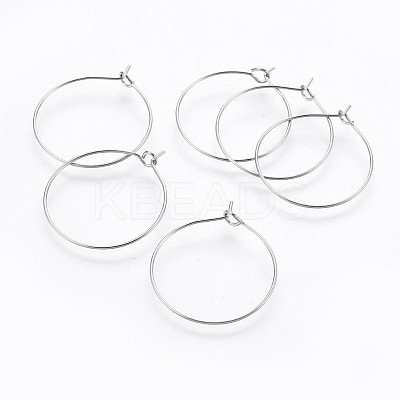 316 Surgical Stainless Steel Hoop Earring Findings STAS-P221-01A-P-1
