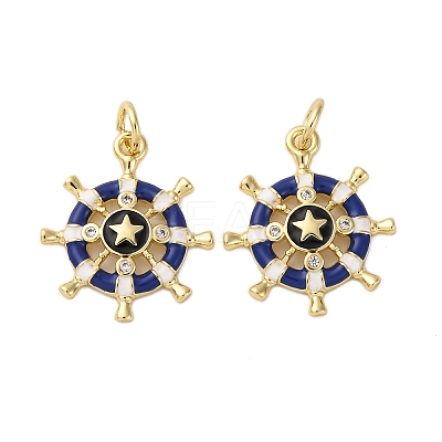 Brass Micro Pave Cubic Zirconia Pendants KK-S525-06G-1