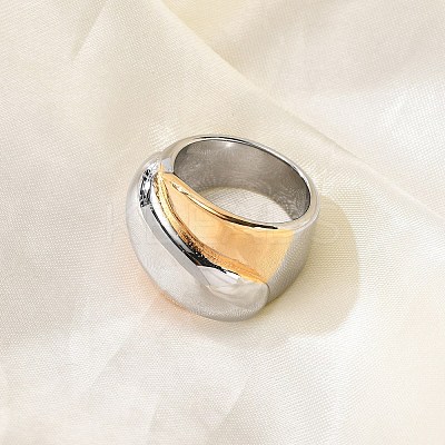 304 Stainless Steel Wide Finger Ring for Unisex RJEW-Z076-03P-04-1