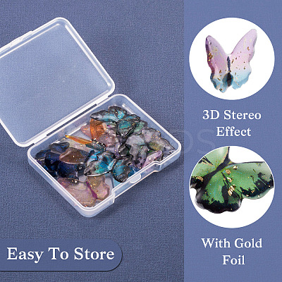 14Pcs 7 Colors Transparent Resin Pendants RESI-TA0001-94-1