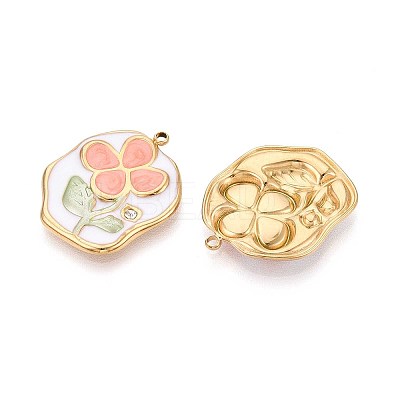 Ion Plating(IP) 304 Stainless Steel Rhinestone Pendants STAS-N109-253A-G-1