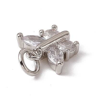Brass Micro Pave Cubic Zirconia Charms ZIRC-F132-12P-1
